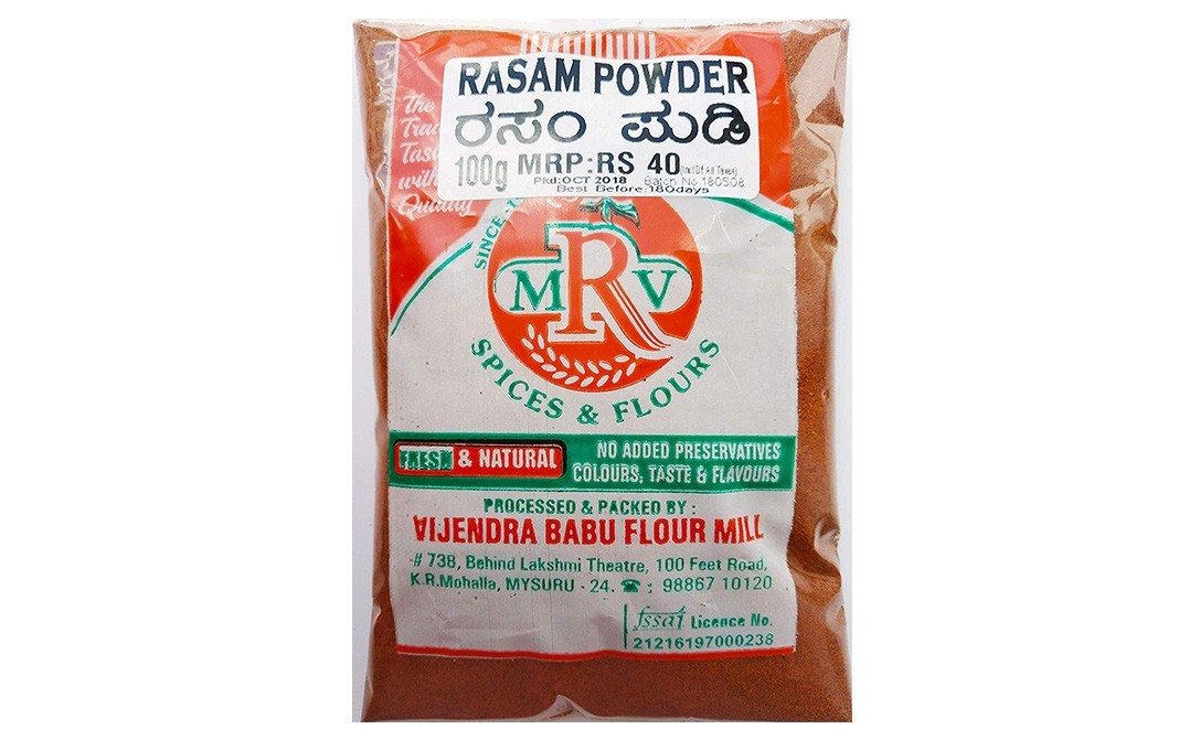 MRV Rasam Powder 180 days   Pack  100 grams